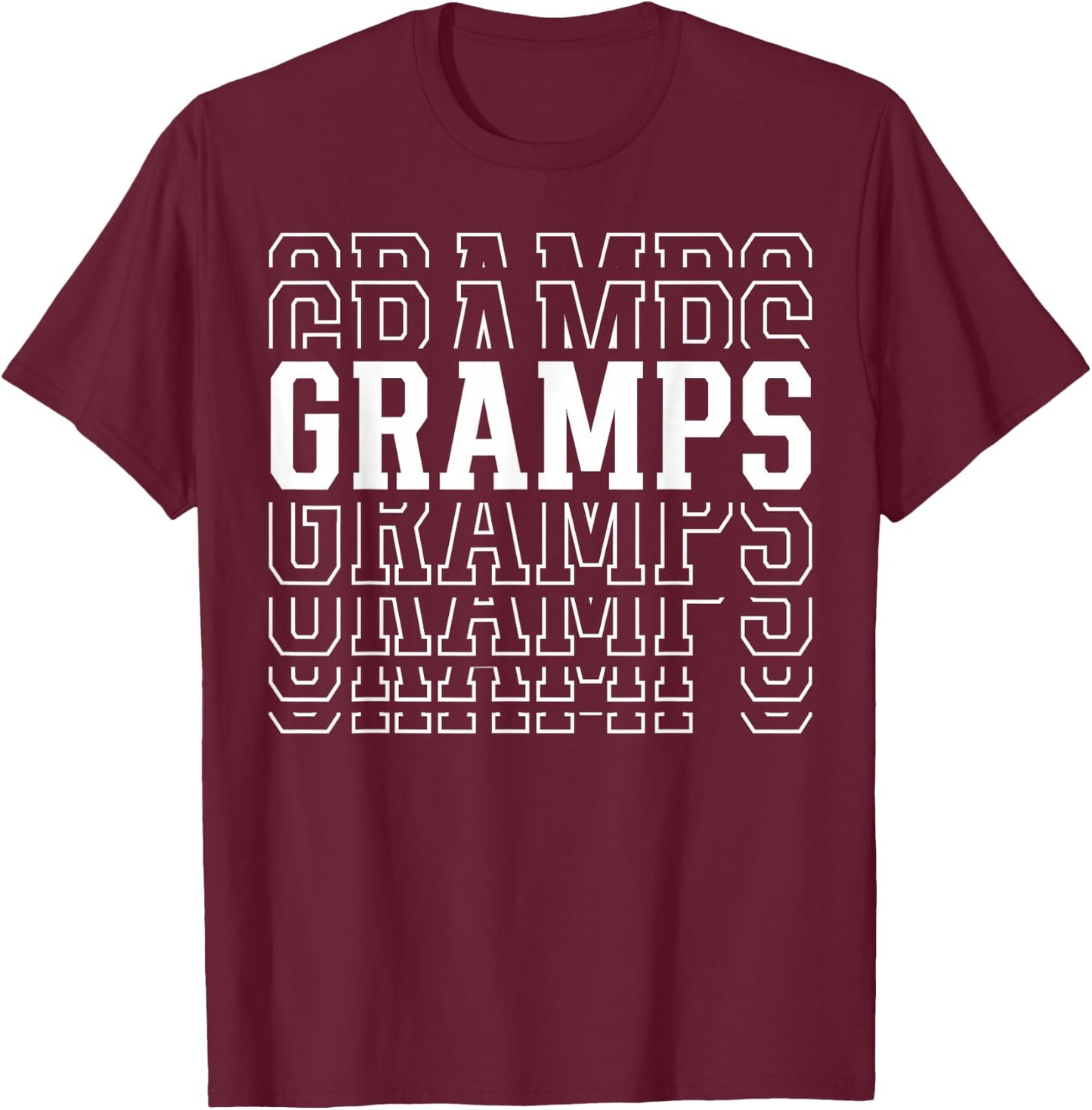 Gramps Funny Layered Text Father's Day Grandpa T-Shirt - T-Shirt | Maroon