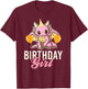 Cute Dragon Birthday Girl T-Shirt - T-Shirt | Maroon