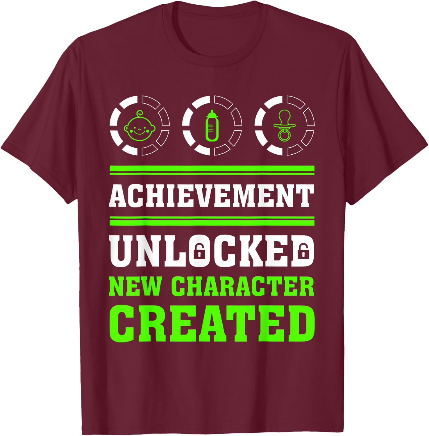 Achievement Unlocked new Character Created T-Shirt - T-Shirt | Maroon