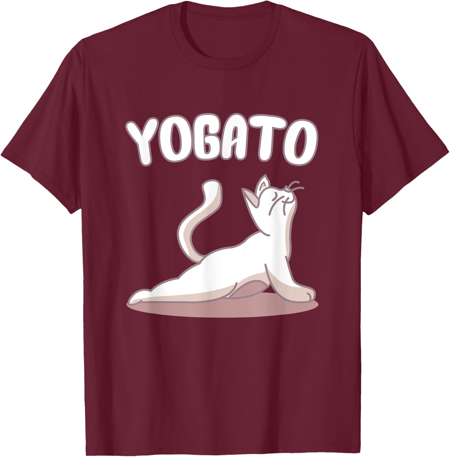 Funny Yoga Cat In Spanish Gato Yogato Doing Cobra Yoga Pose Women Kids T-Shirt - T-Shirt | Maroon