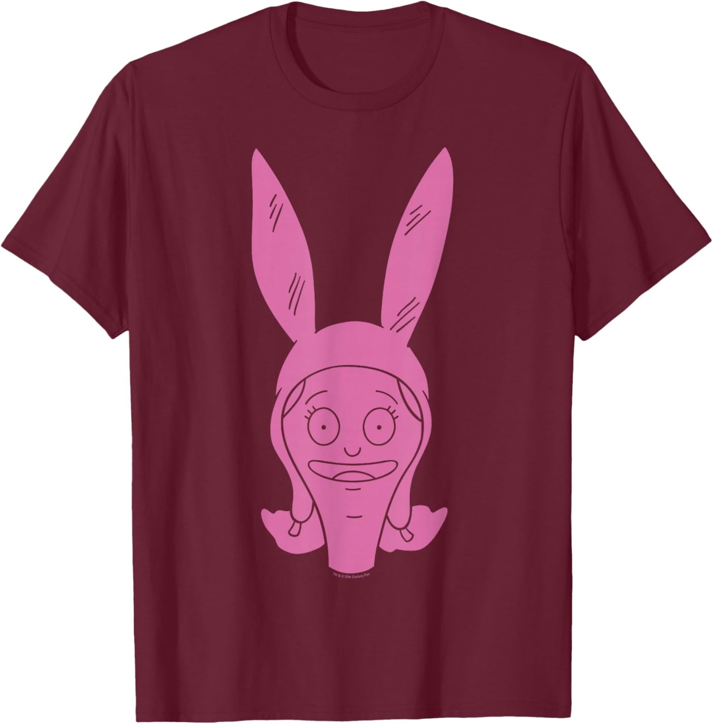 Bob's Burgers Louise Monochromatic Big Face T-Shirt - T-Shirt | Maroon