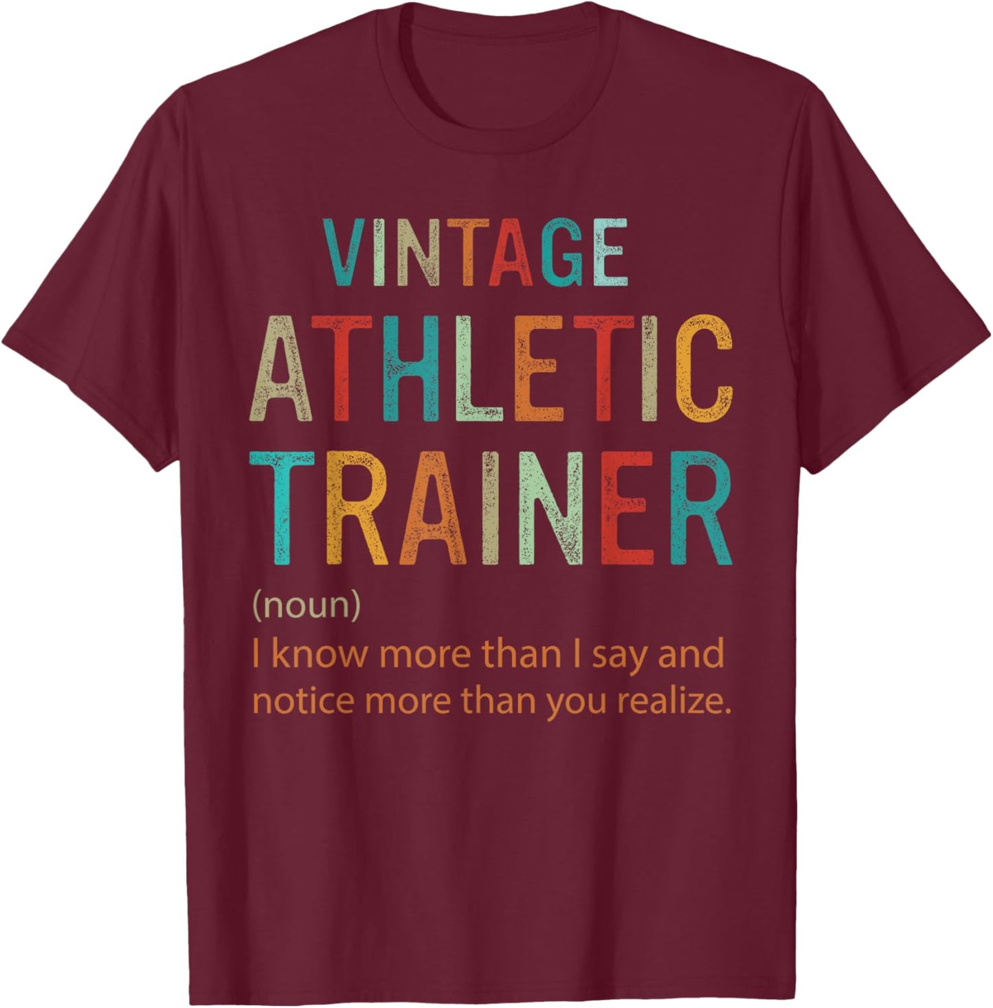 Funny Vintage Athletic Trainer Definition Retro T-Shirt - T-Shirt | Maroon