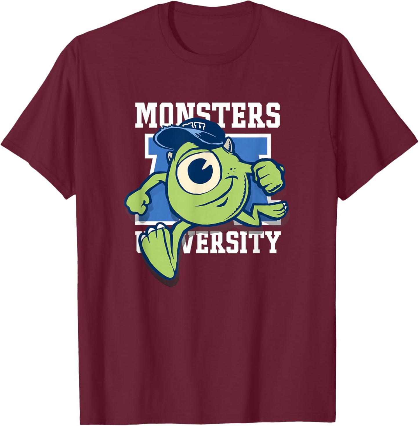 Disney Pixar Monsters University Mike Wazowski Big Portrait T-Shirt - T-Shirt | Maroon
