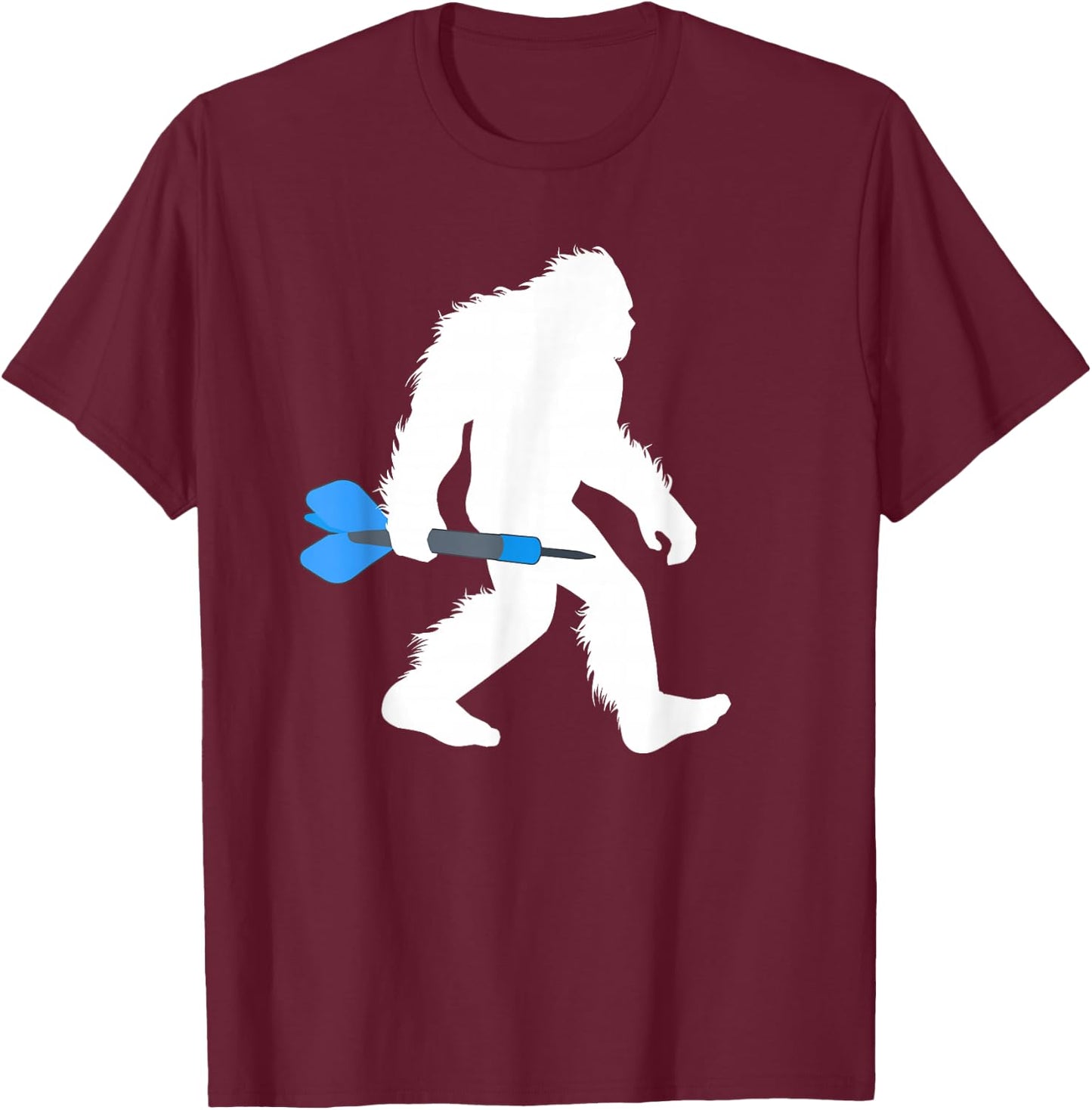 Bigfoot Darts Player Dartsmith Sasquatch Dartist T-Shirt - T-Shirt | Maroon