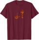 Petroglyph. Rock Art. Wolf Man and Crane T-Shirt - T-Shirt | Maroon