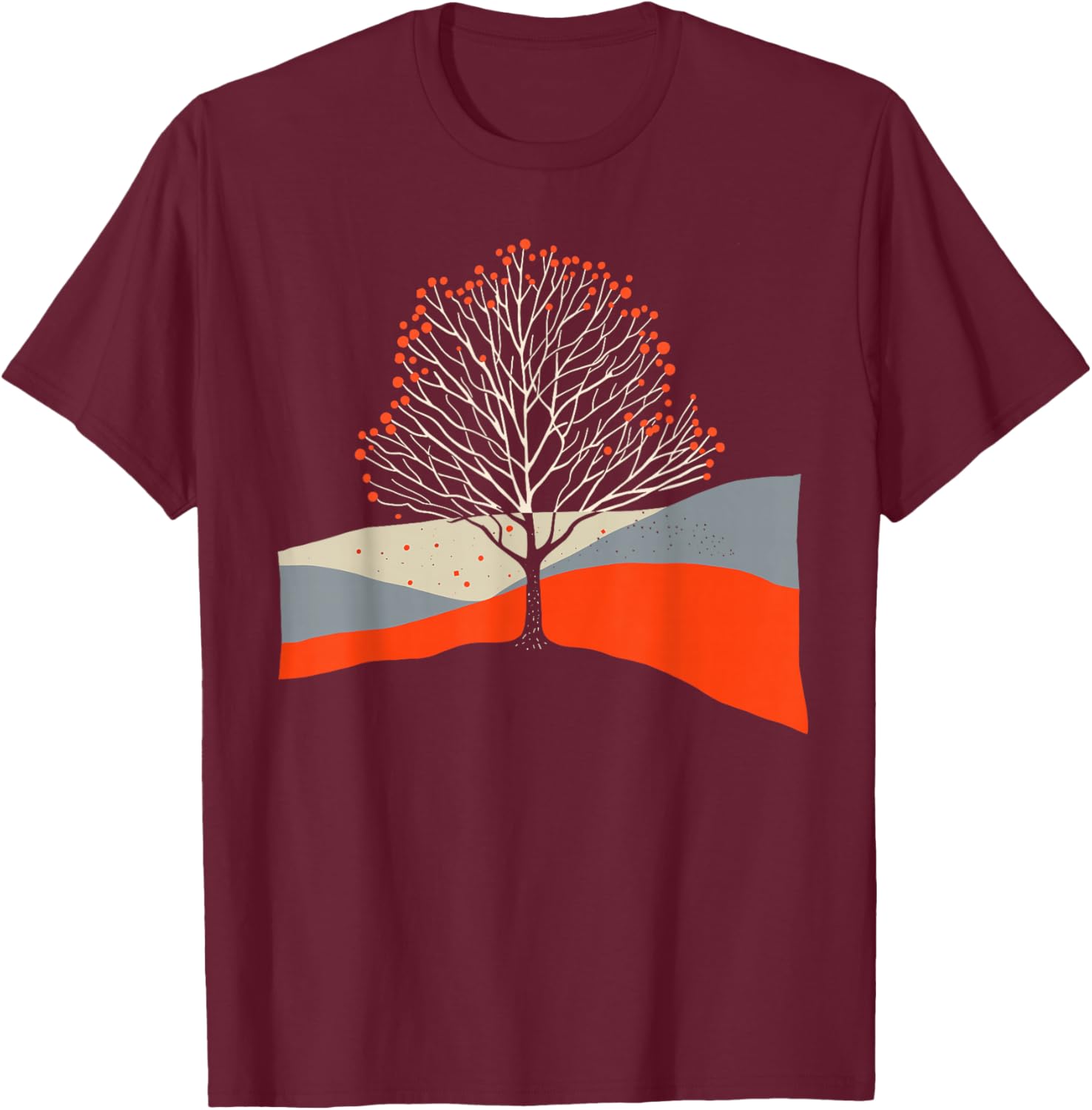 Japanese Tree and Leaves Art, Natur Lover, Men, Women T-Shirt - T-Shirt | Maroon