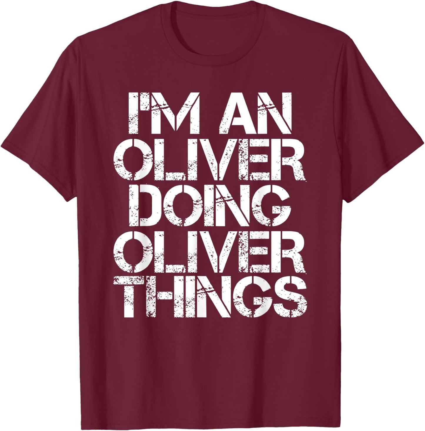 OLIVER Funny Surname Family Tree Birthday Reunion Gift T-Shirt - T-Shirt | Maroon