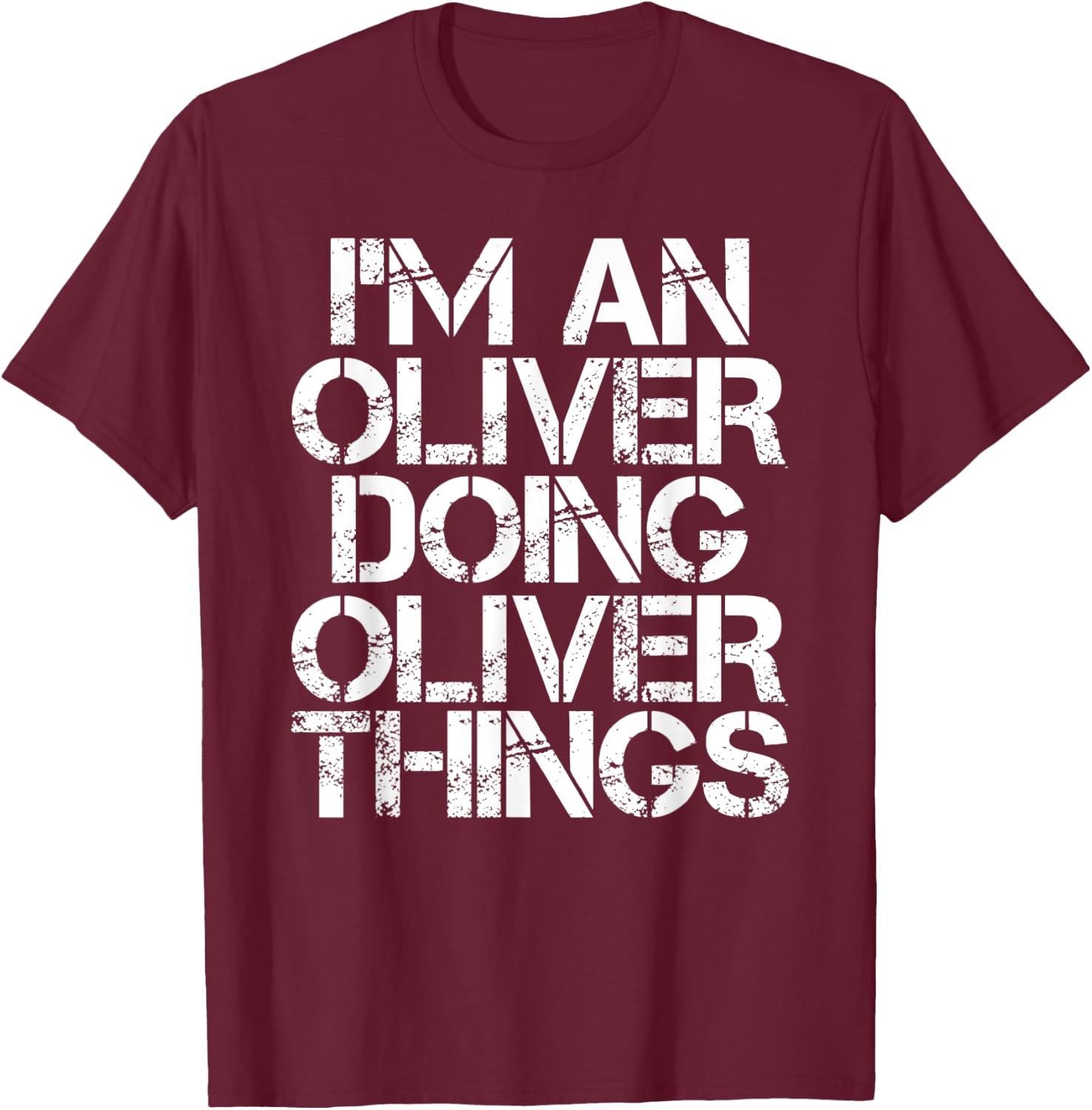 OLIVER Funny Surname Family Tree Birthday Reunion Gift T-Shirt - T-Shirt | Maroon