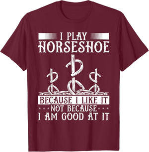 Horseshoe Pitching Tournament Thrower Game Toss Tosser T-Shirt - T-Shirt | Maroon