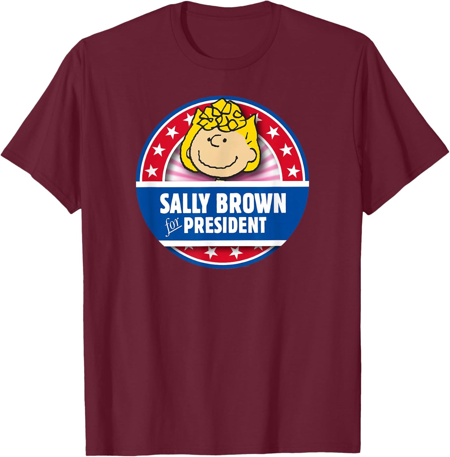 Peanuts Sally Brown For President T-Shirt - T-Shirt | Maroon