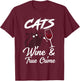Cats Wine & True Crime Funny True Crime Shows Junkie T-Shirt - T-Shirt | Maroon