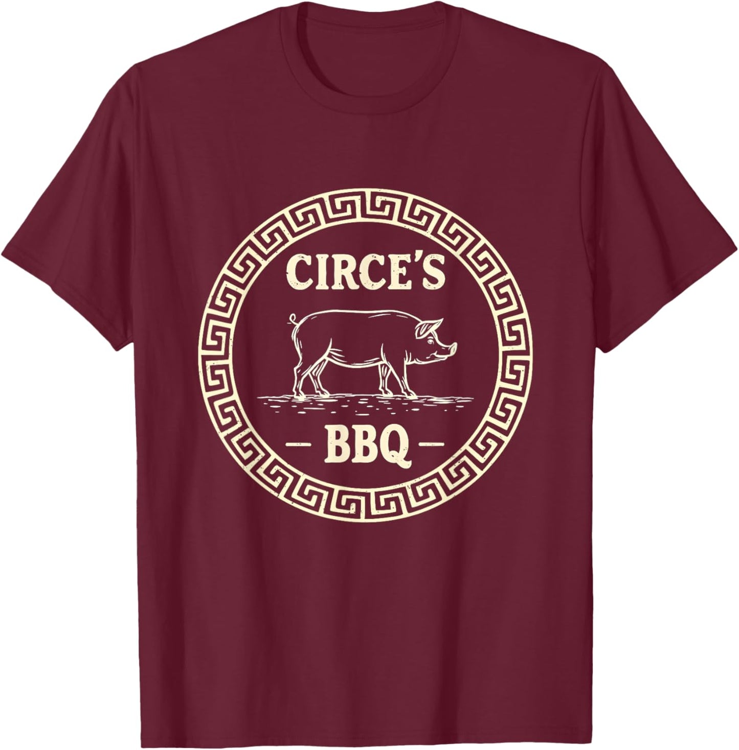 Funny Greek Mythology Circe's BBQ Odyssey T-Shirt - T-Shirt | Maroon