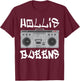 Hollis Queens Boom Box Graffiti Lettering T-Shirt - T-Shirt | Maroon