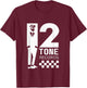 Two Tone Ska Music Checkerboard T-Shirt - T-Shirt | Maroon