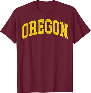Vintage Oregon Men Oregon Women Green Design Men Women Kids T-Shirt - T-Shirt | Maroon