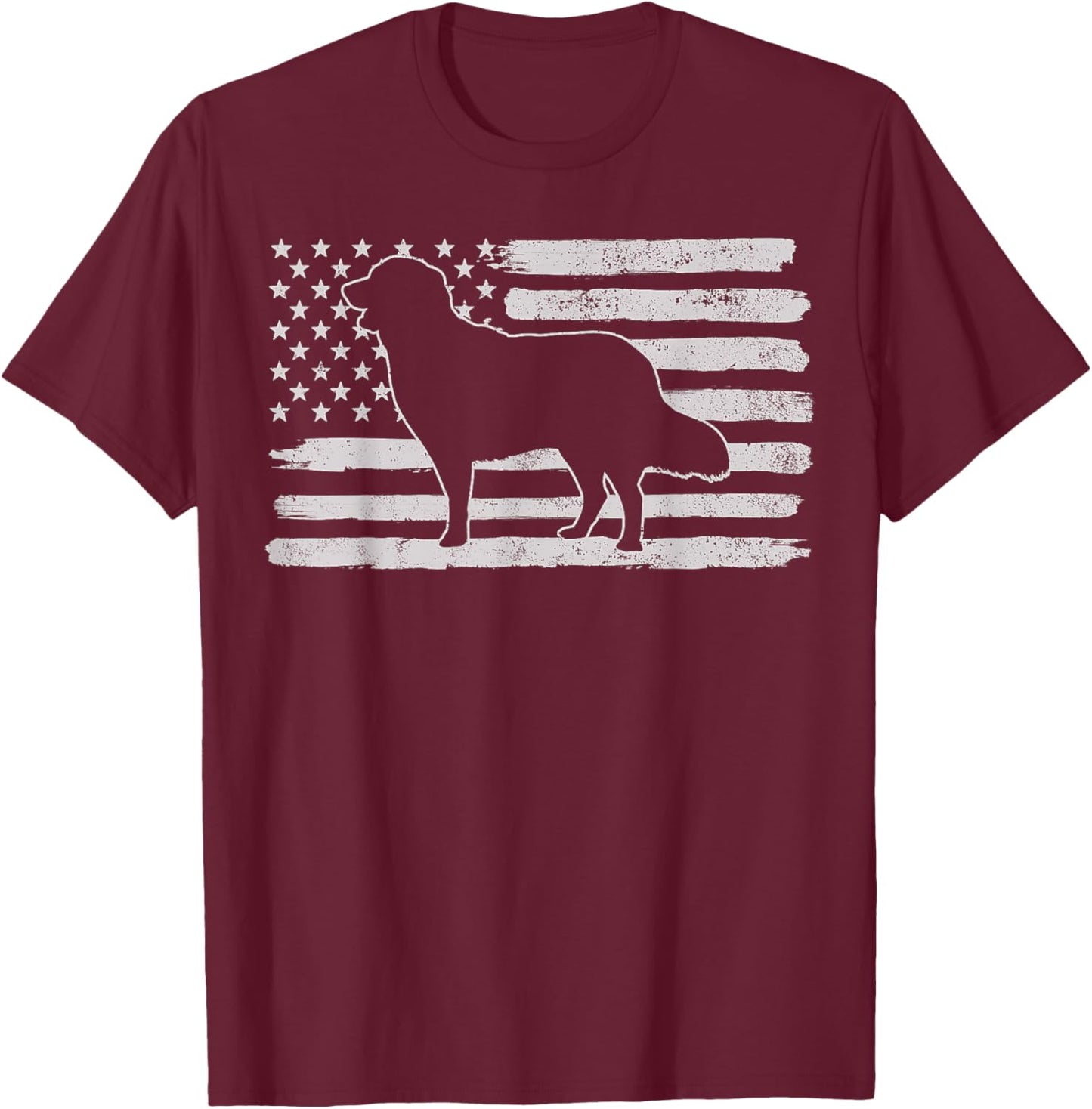 Golden Retrievers Dog USA Flag 4th of July Kids Men T-Shirt - T-Shirt | Maroon