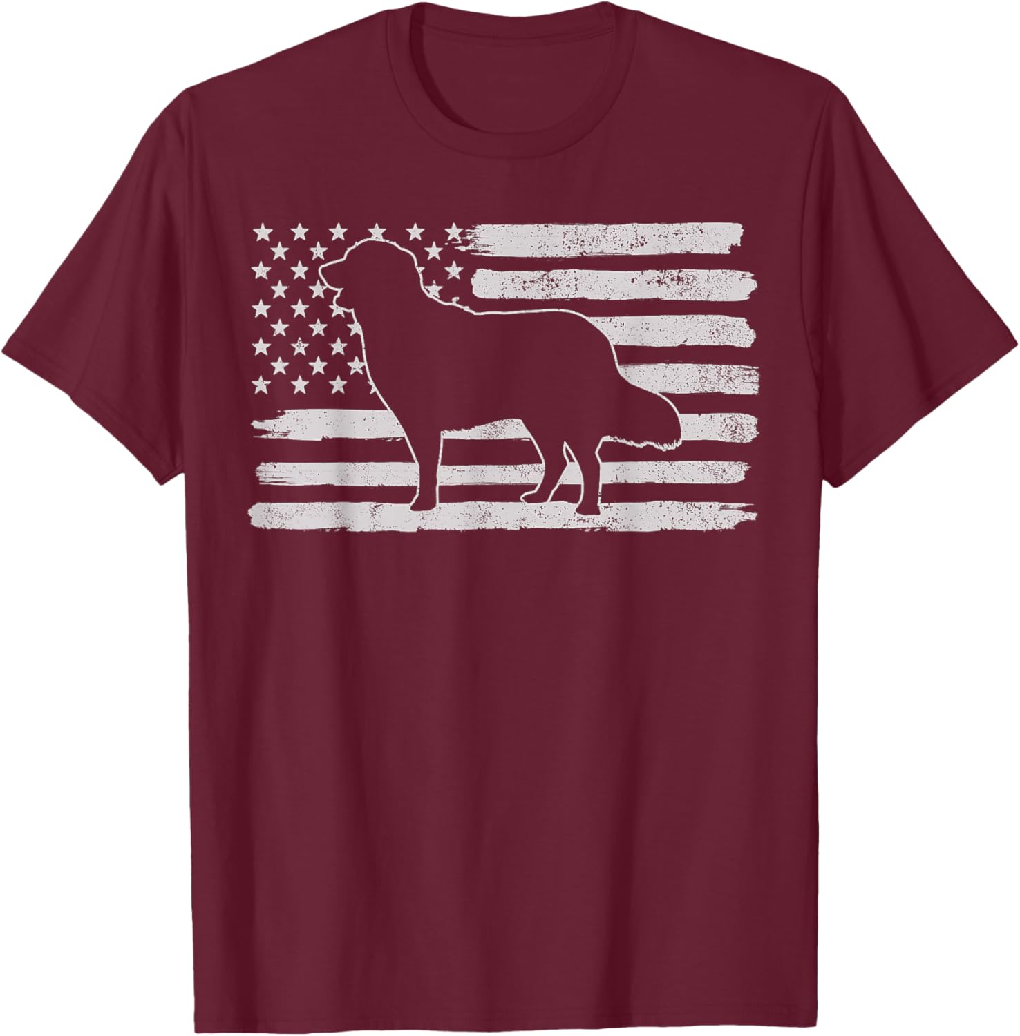 Golden Retrievers Dog USA Flag 4th of July Kids Men T-Shirt - T-Shirt | Maroon