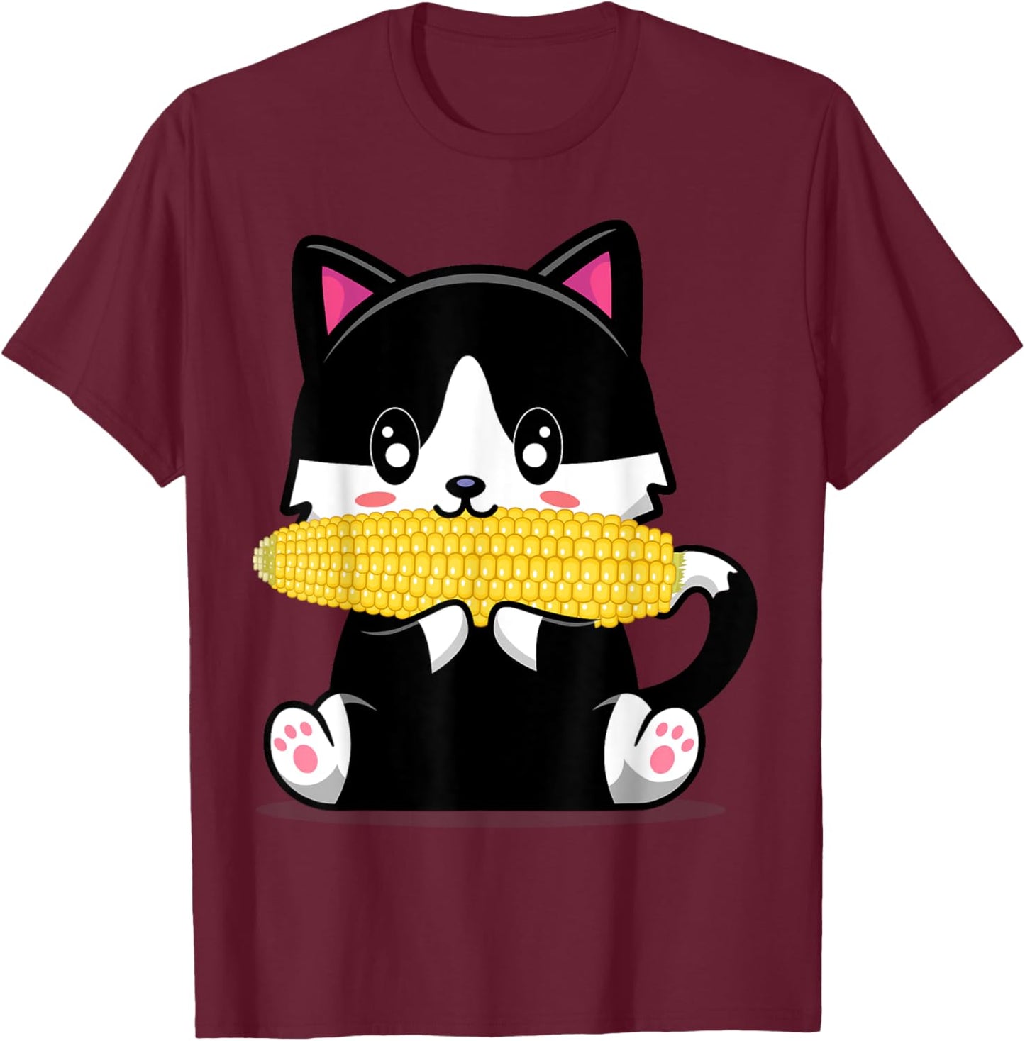 Corn Costume Halloween Cat Eats Corn Women T-Shirt - T-Shirt | Maroon