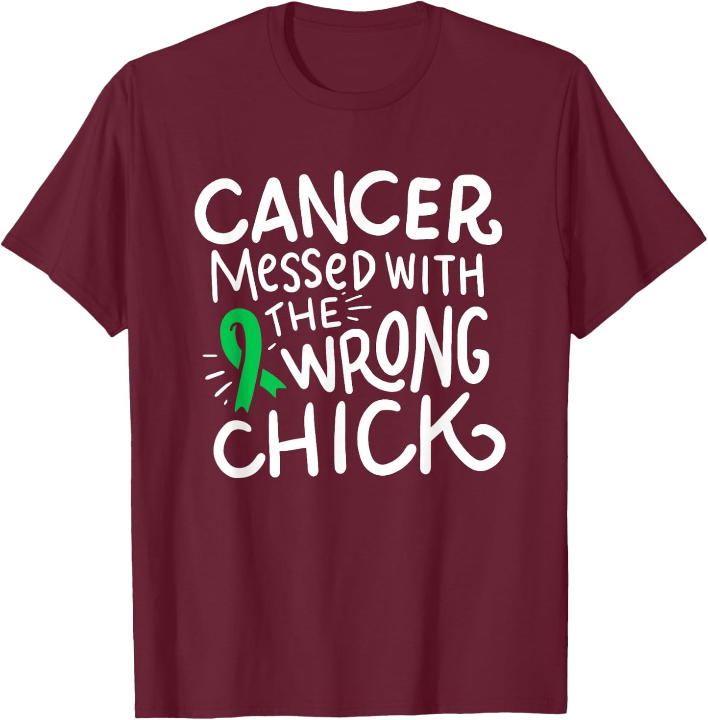 Gallbladder Cancer Survivor Bile Duct Chemo Green Ribbon T-Shirt - T-Shirt | Maroon