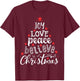 Joy Love Peace Believe Christmas Boys Kids Girls Xmas Tree T-Shirt - T-Shirt | Maroon