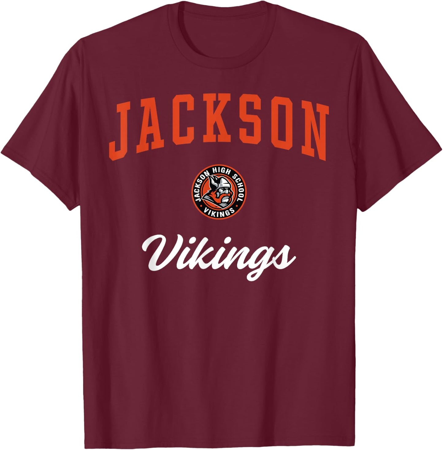Jackson High School Vikings T-Shirt - T-Shirt | Maroon