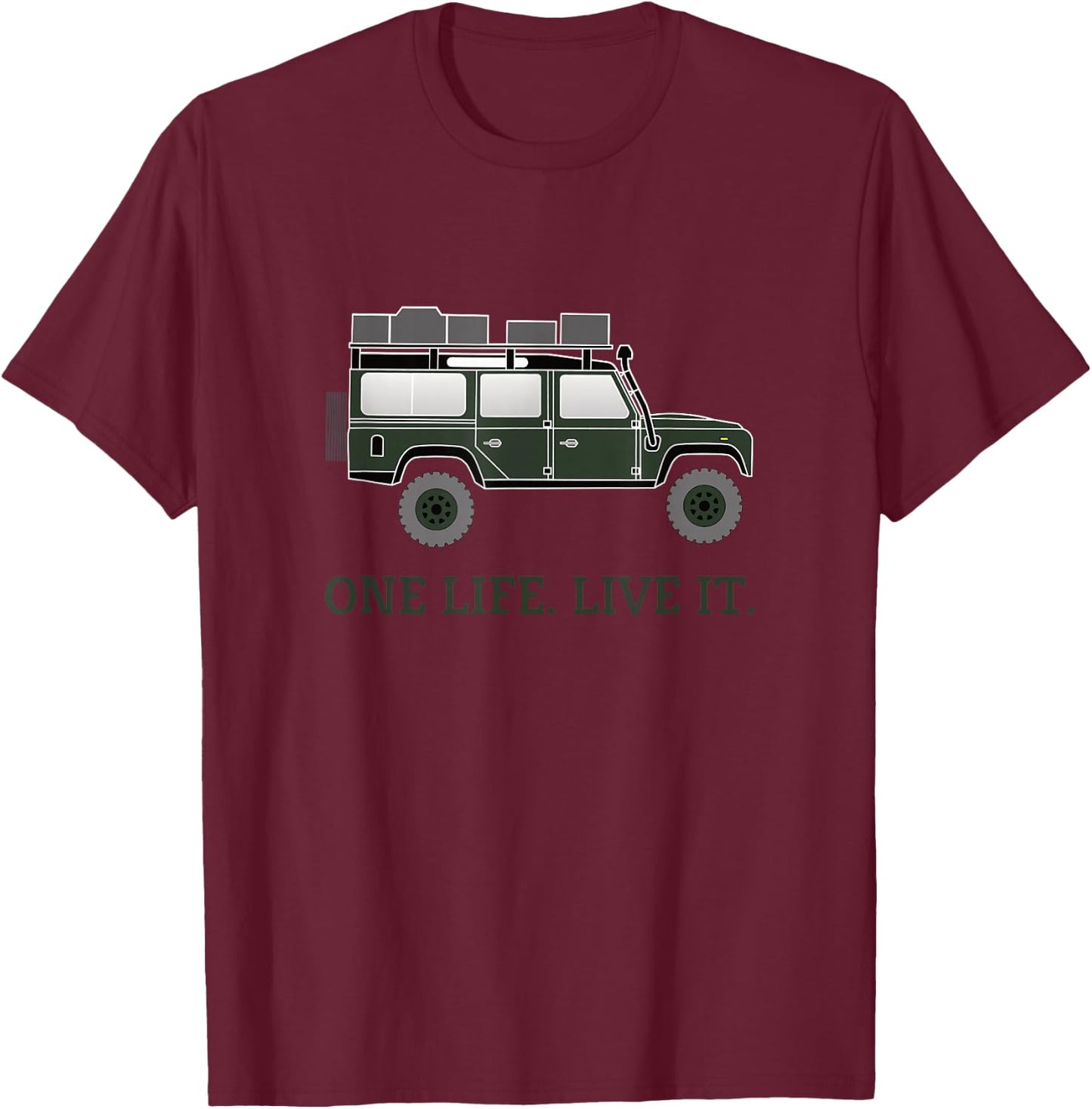 Defender Roof Tent Offroad 4x4 Travel Vehicle T-Shirt - T-Shirt | Maroon