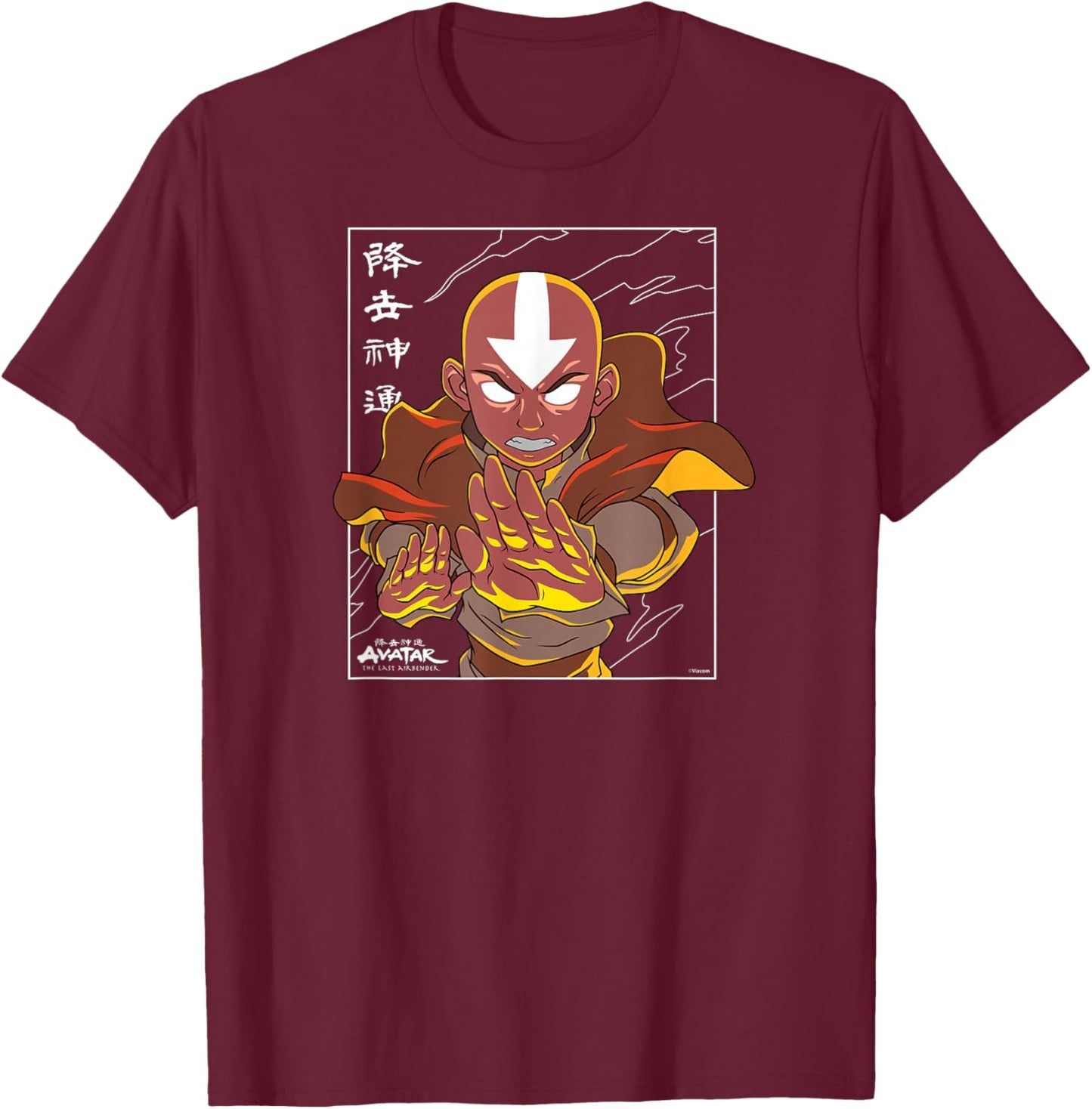 Avatar The Last Airbender - Aang Avatar State T-Shirt - T-Shirt | Maroon