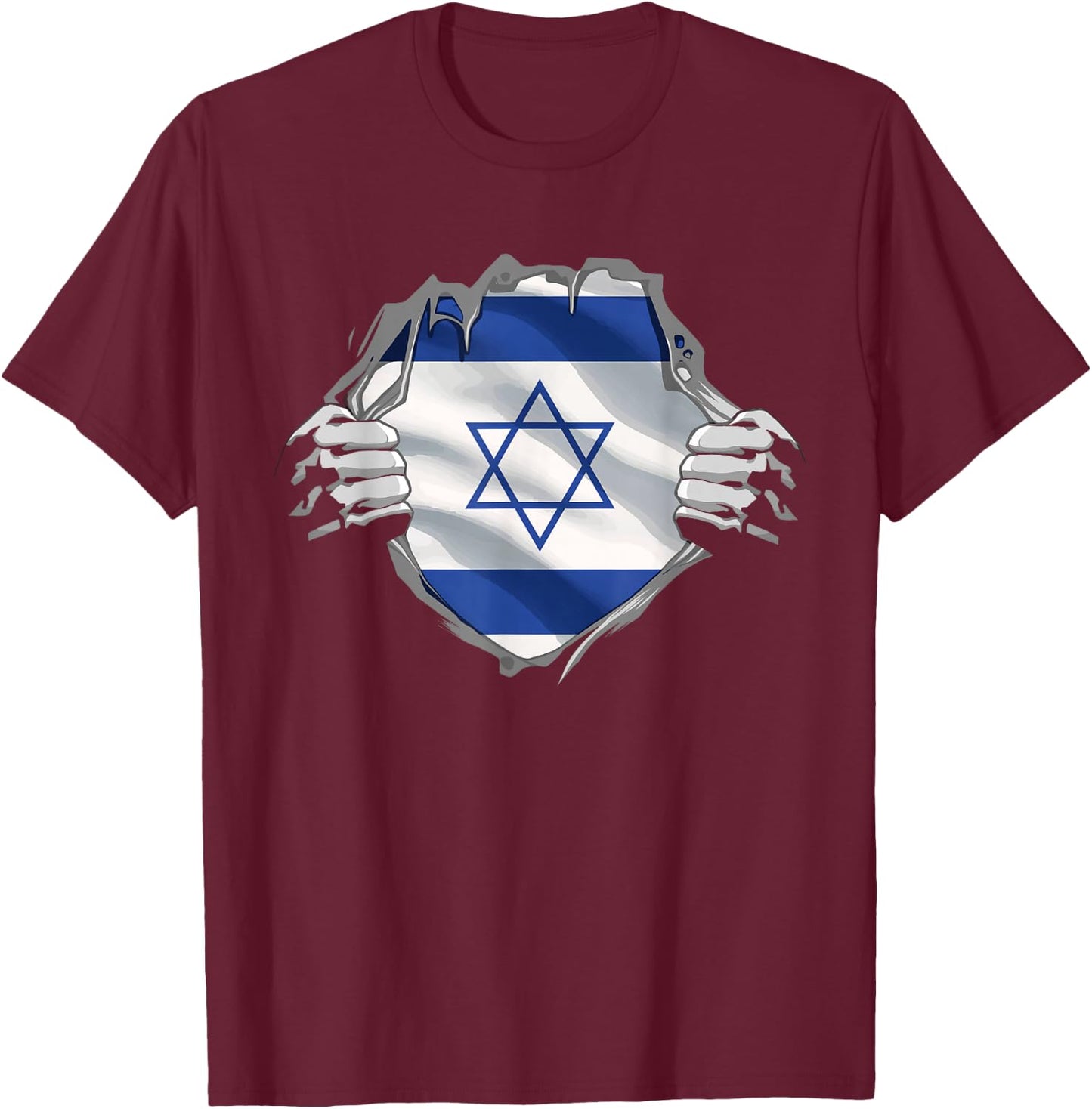Israel Shirt Israel Flag Star of David Israeli Roots Jewish T-Shirt - T-Shirt | Maroon