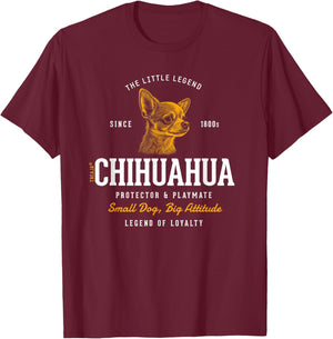 Vintage Styled Retro Chihuahua T-Shirt - T-Shirt | Maroon