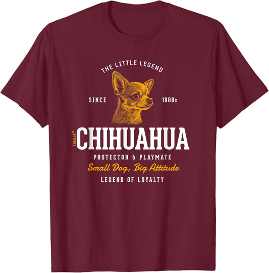 Vintage Styled Retro Chihuahua T-Shirt - T-Shirt | Maroon