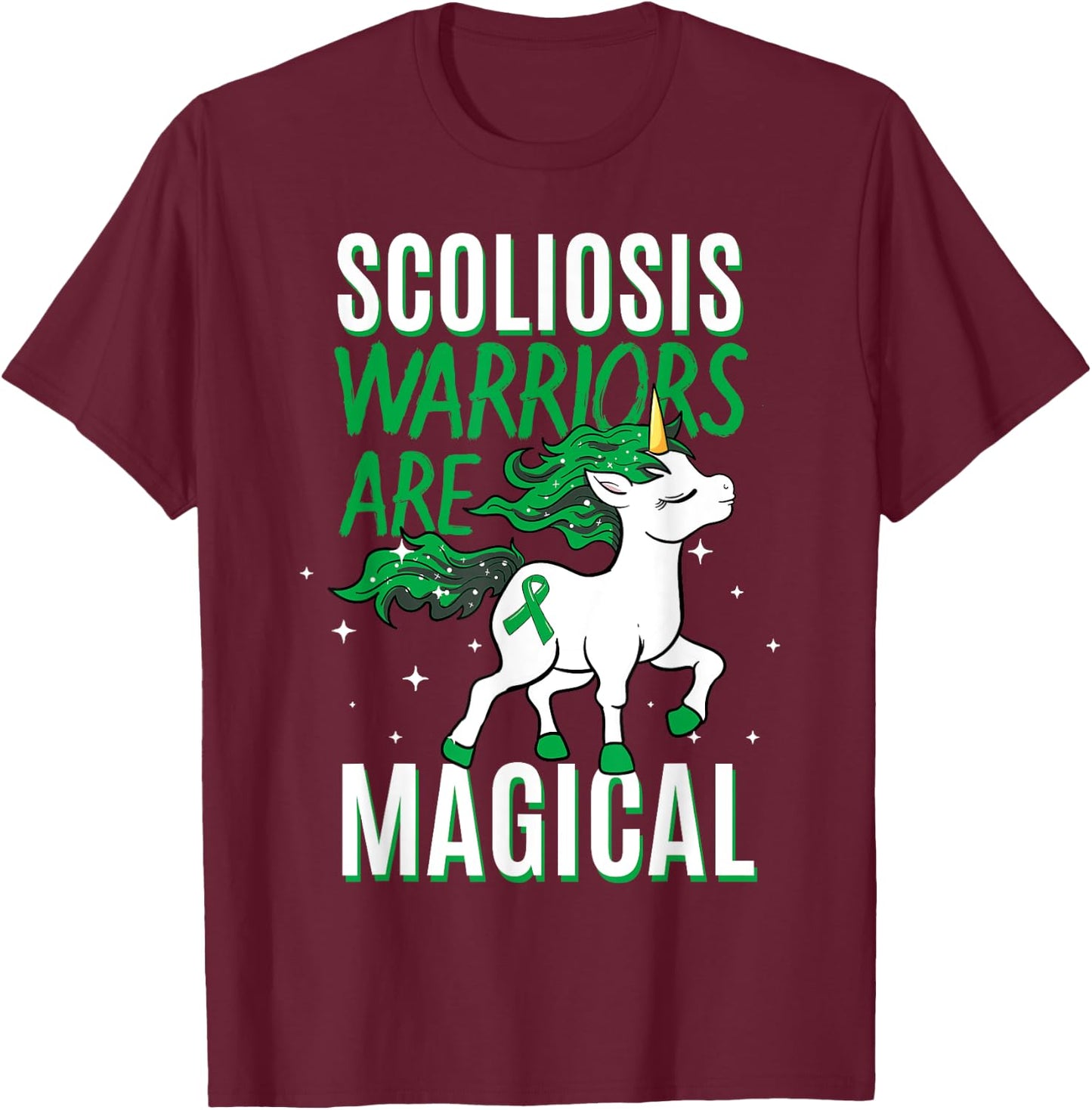 Scoliosis Warriors Are Magical Scoliosis Scoliometer T-Shirt - T-Shirt | Maroon