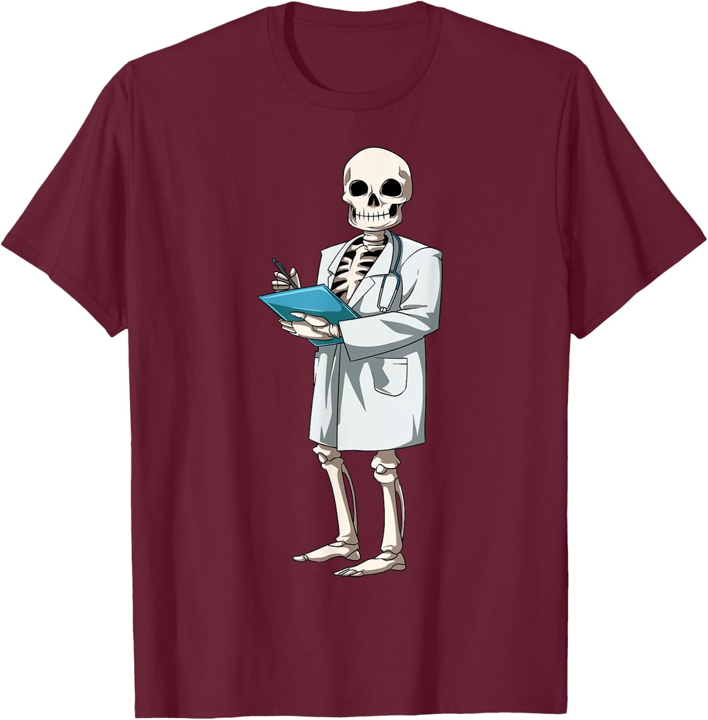 Nurse Halloween Skeleton Doctor Halloween Medical Skeleton T-Shirt - T-Shirt | Maroon