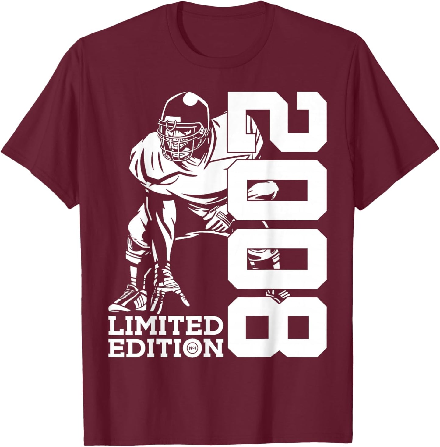 18th BIRTHDAY FOOTBALL LIMITED EDITION 2008 FOOTBALL T-Shirt - T-Shirt | Maroon