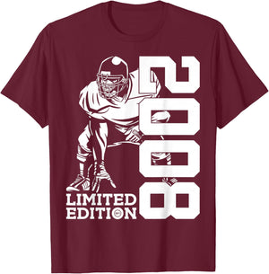 18th BIRTHDAY FOOTBALL LIMITED EDITION 2008 FOOTBALL T-Shirt - T-Shirt | Maroon