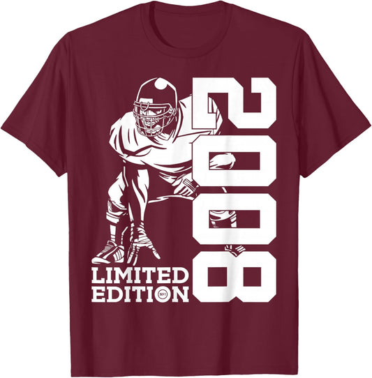 18th BIRTHDAY FOOTBALL LIMITED EDITION 2008 FOOTBALL T-Shirt - T-Shirt | Maroon
