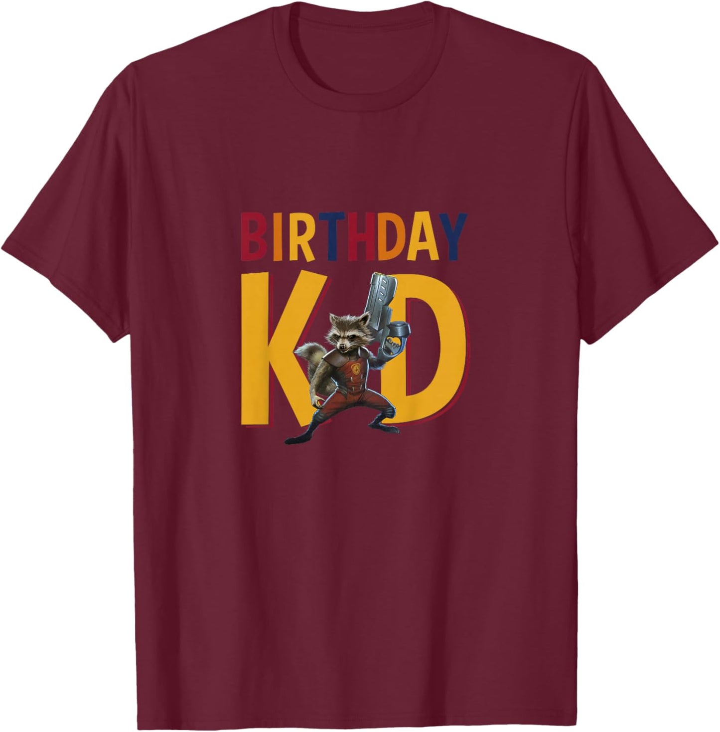 Kids Marvel Guardians of the Galaxy Birthday Kid Rocket Youth T-Shirt - T-Shirt | Maroon