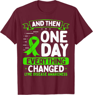 Lyme Disease Awareness Movement Warrior Survivor Ribbon T-Shirt - T-Shirt | Maroon