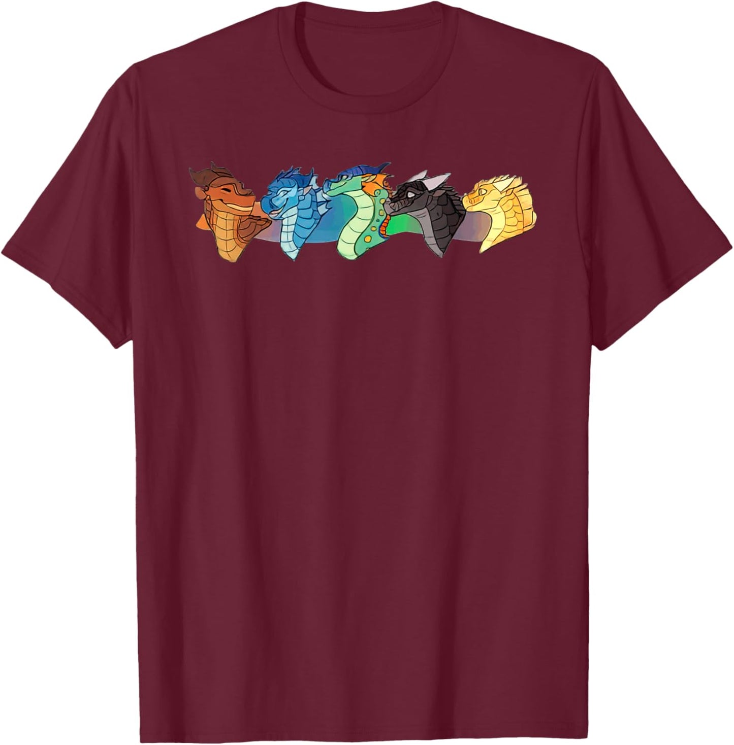 Wing of Fires Legends Fathom Darkstalker Clearsight T-Shirt - T-Shirt | Maroon