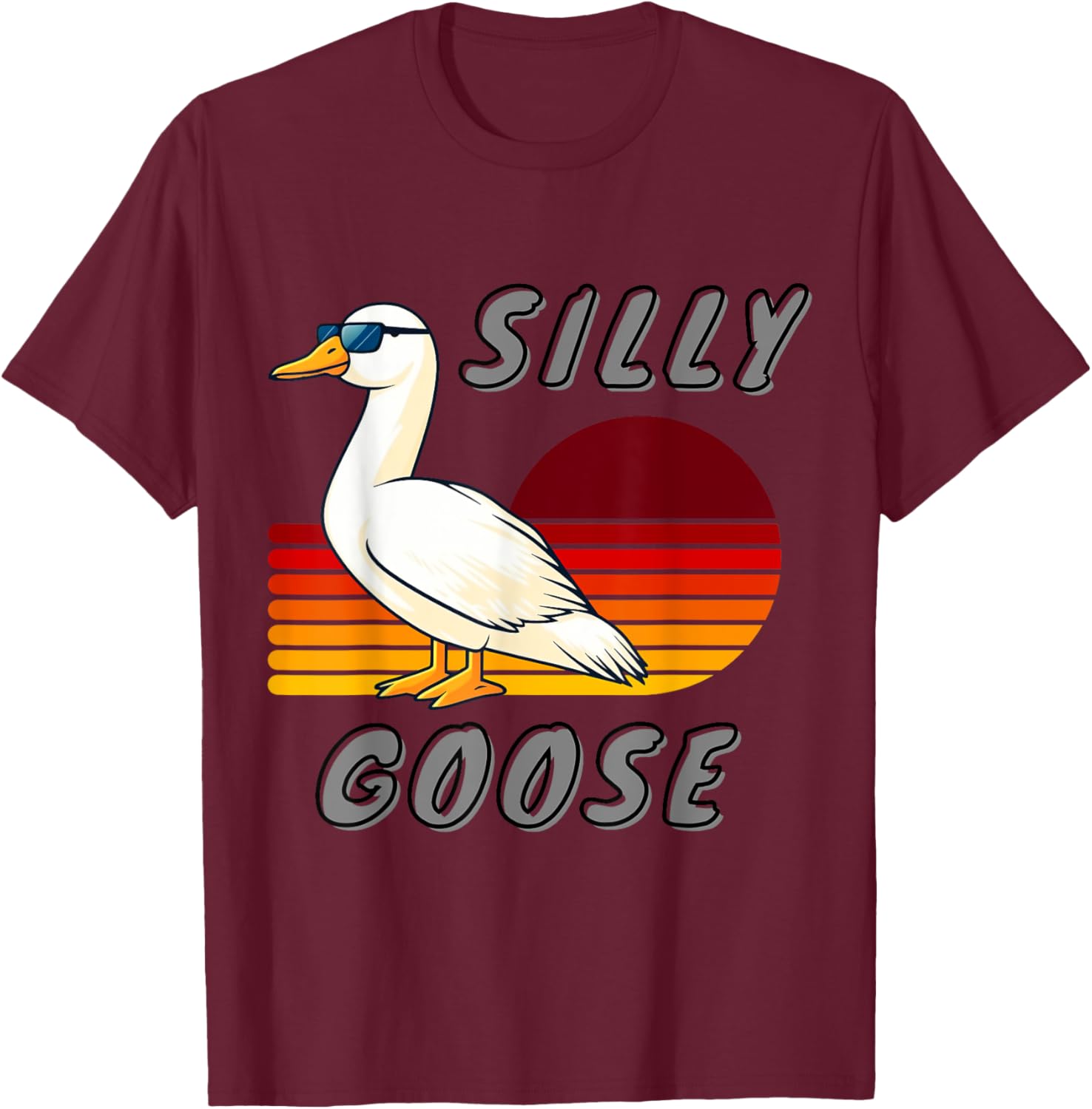 Duck and Goose Silly Goose Gifts Store Untitled Goose Outfit T-Shirt - T-Shirt | Maroon
