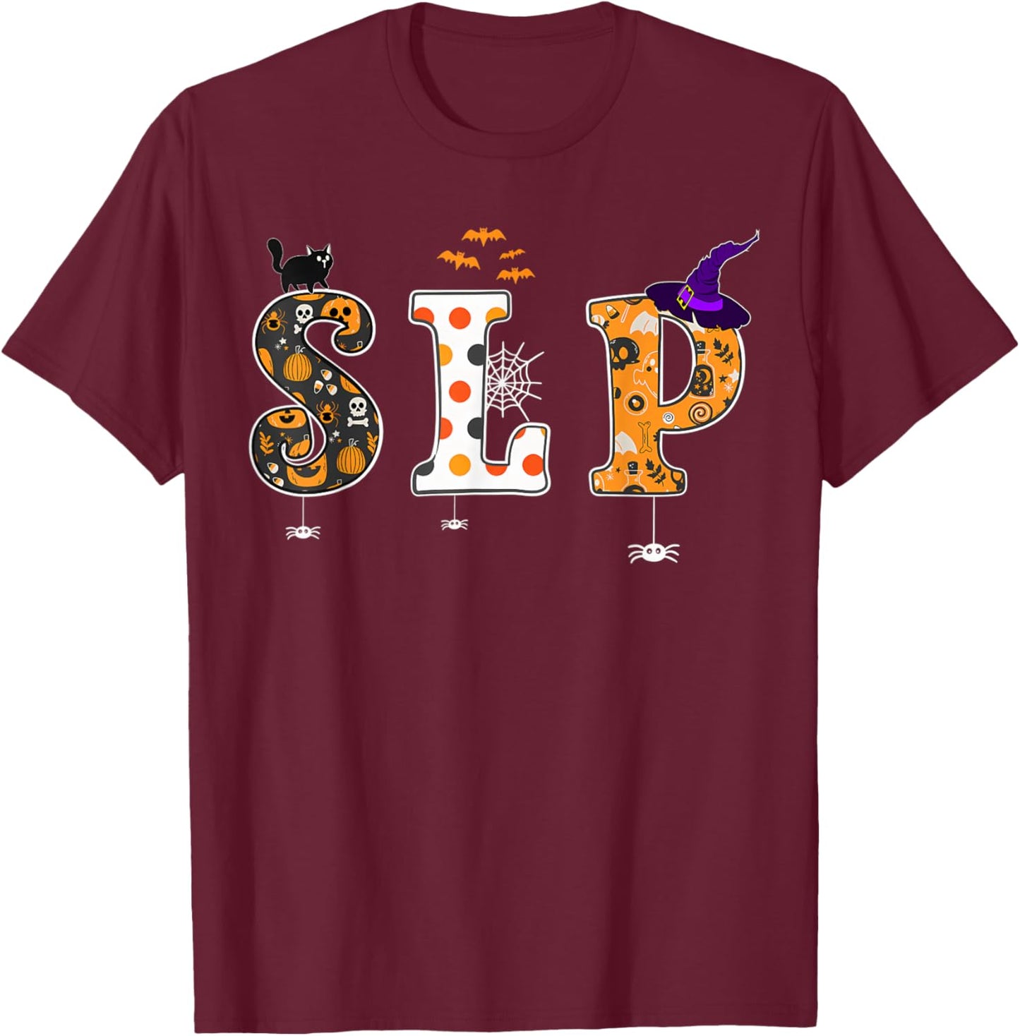 Speech Language Pathologist Speech Therapy SLP Halloween T-Shirt - T-Shirt | Maroon