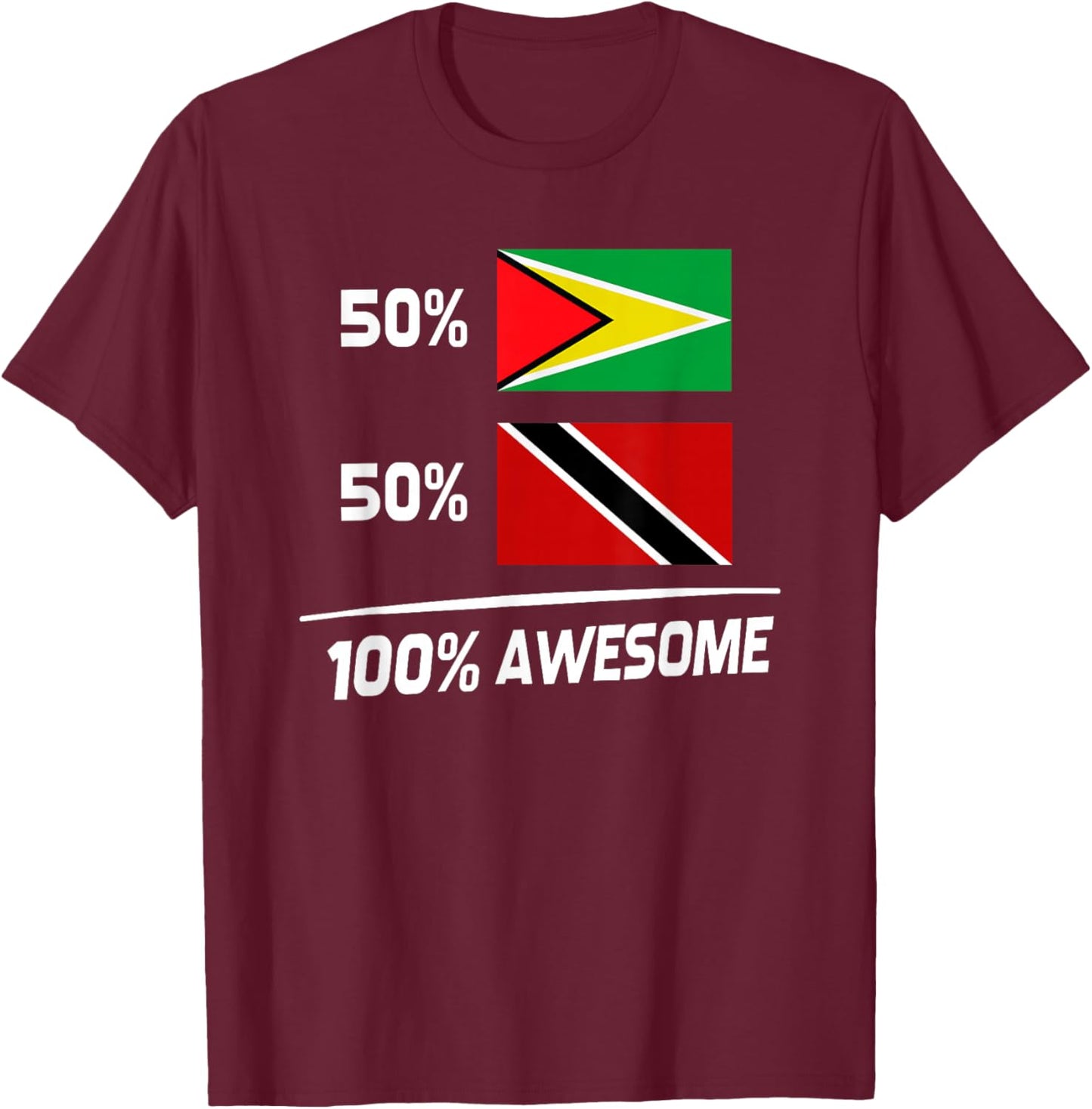 Guyanese Trinidadian Flag Guyana Trinidad Tobago T-Shirt - T-Shirt | Maroon