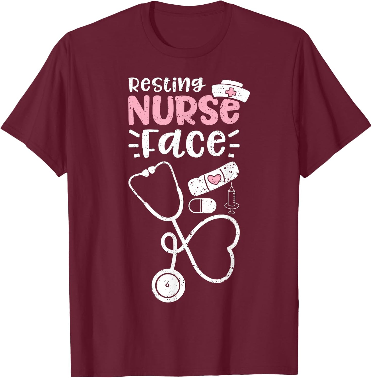 Resting Nurse Face T-Shirt - T-Shirt | Maroon