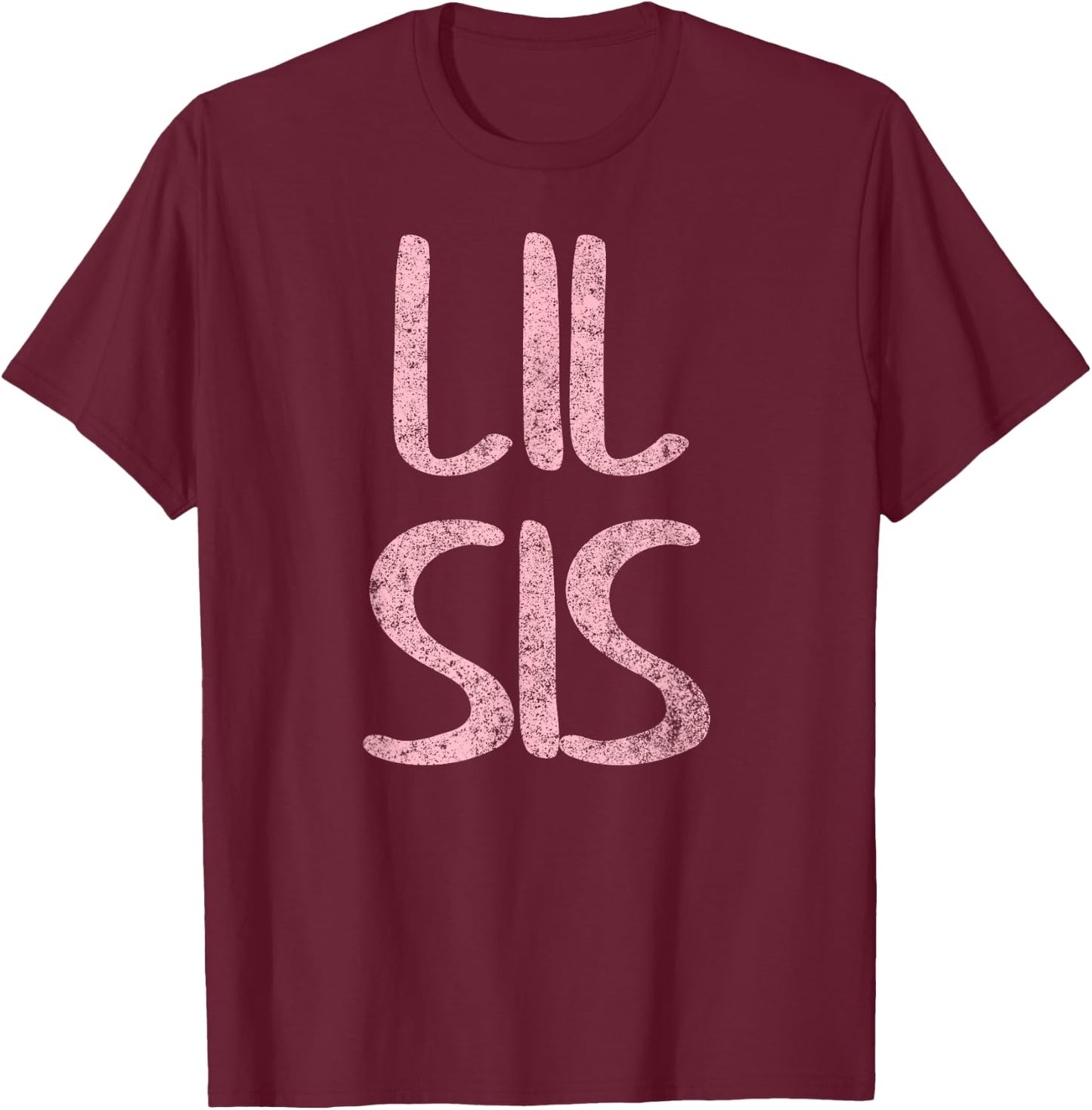Cute Matching Siblings Brother Sister Gift Lil Sis T-Shirt - T-Shirt | Maroon