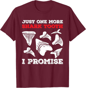 Retro Shark Teeth Collecting Tools Tooth Hunting Fossil Joke T-Shirt - T-Shirt | Maroon