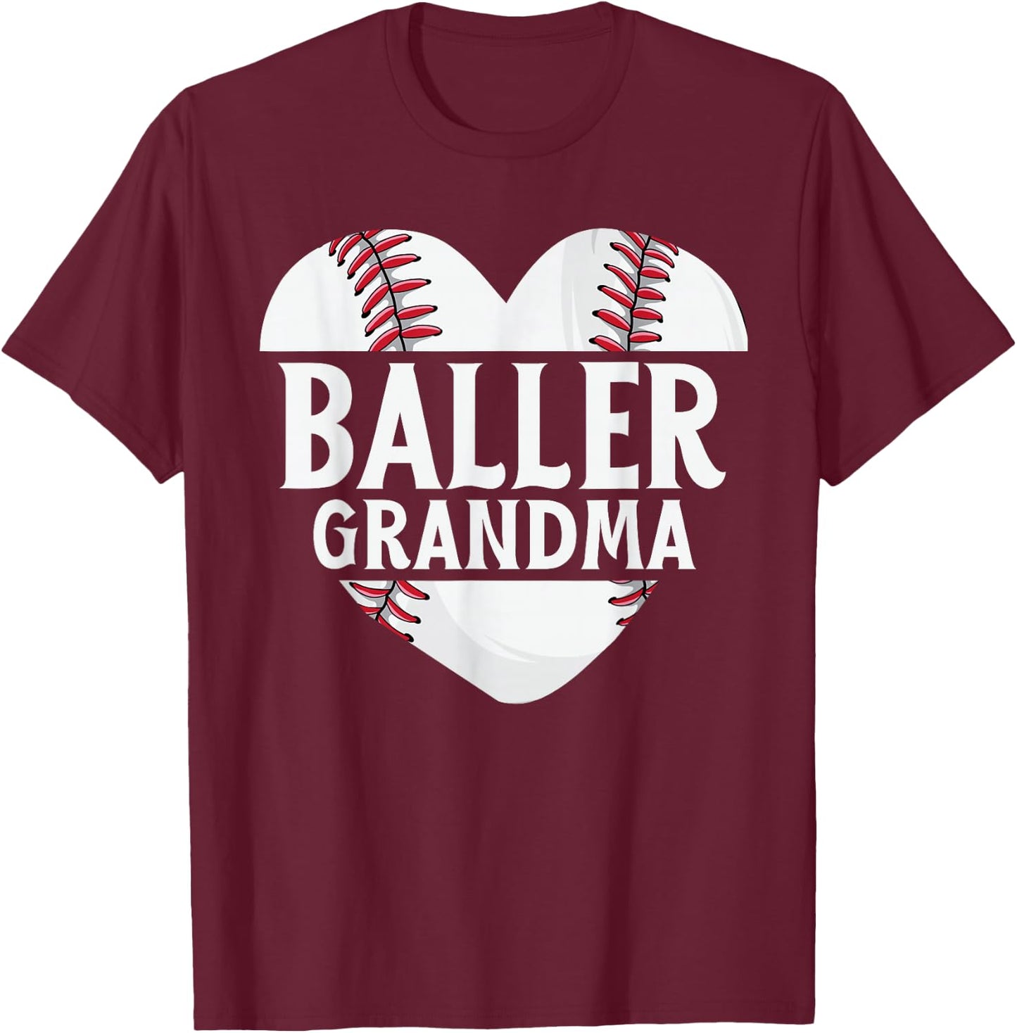 Baseball Grandma Shirts Gift Baller Grandma T-Shirt - T-Shirt | Maroon