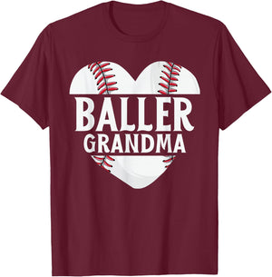 Baseball Grandma Shirts Gift Baller Grandma T-Shirt - T-Shirt | Maroon