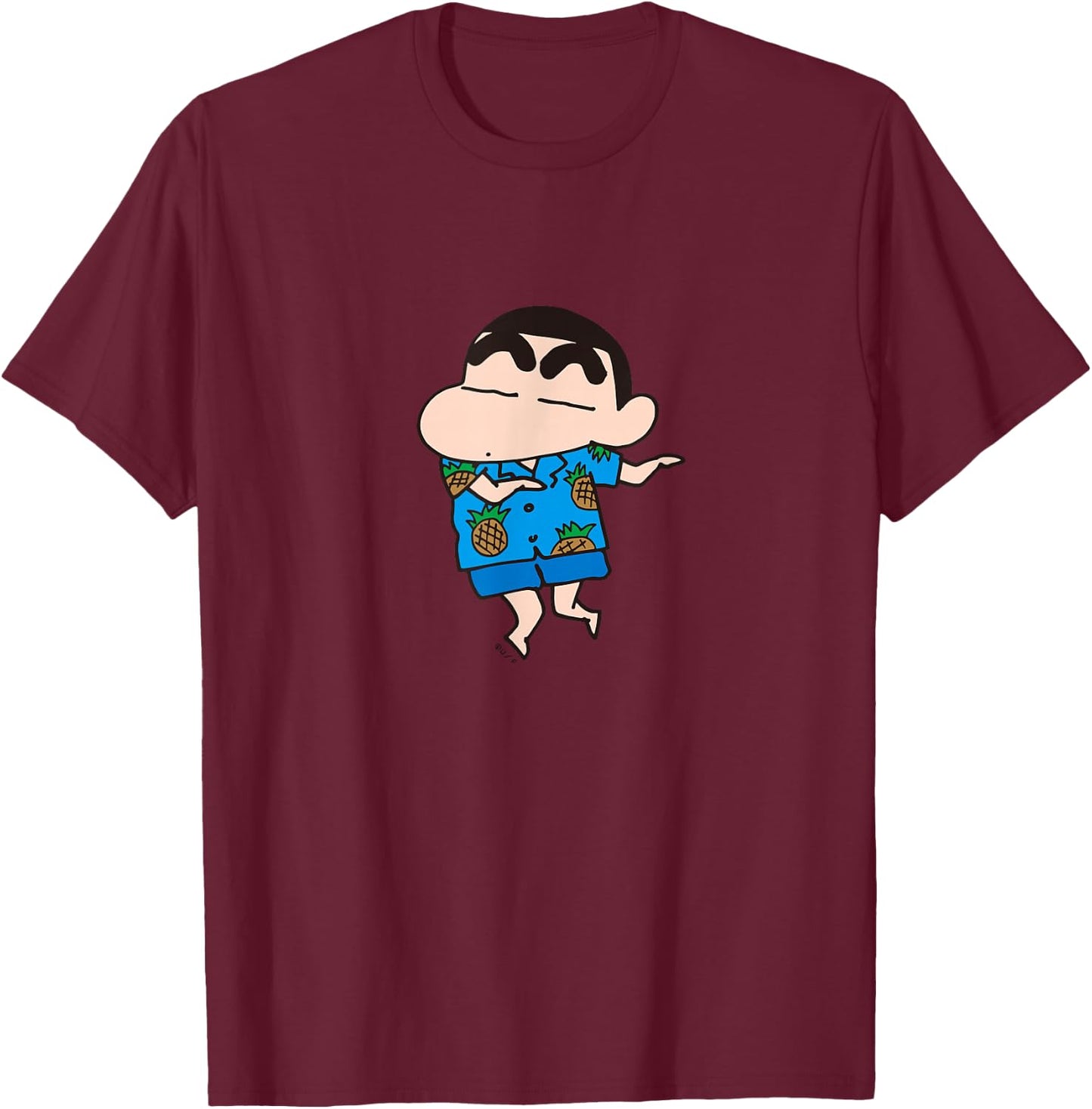 【Manga】Crayon Shin-chan Aloha Shin-chan T-Shirt - T-Shirt | Maroon