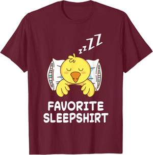 Chick Chicken Nap Sleeping Sleep Pajama Pajamas Nightgown T-Shirt - T-Shirt | Maroon
