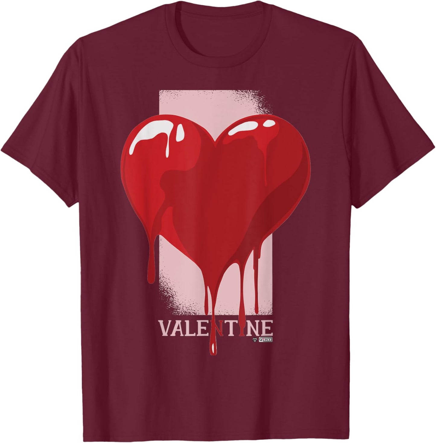 Bleeding Valentine Heart, Anti Valentine Heart, Bloody Heart T-Shirt - T-Shirt | Maroon