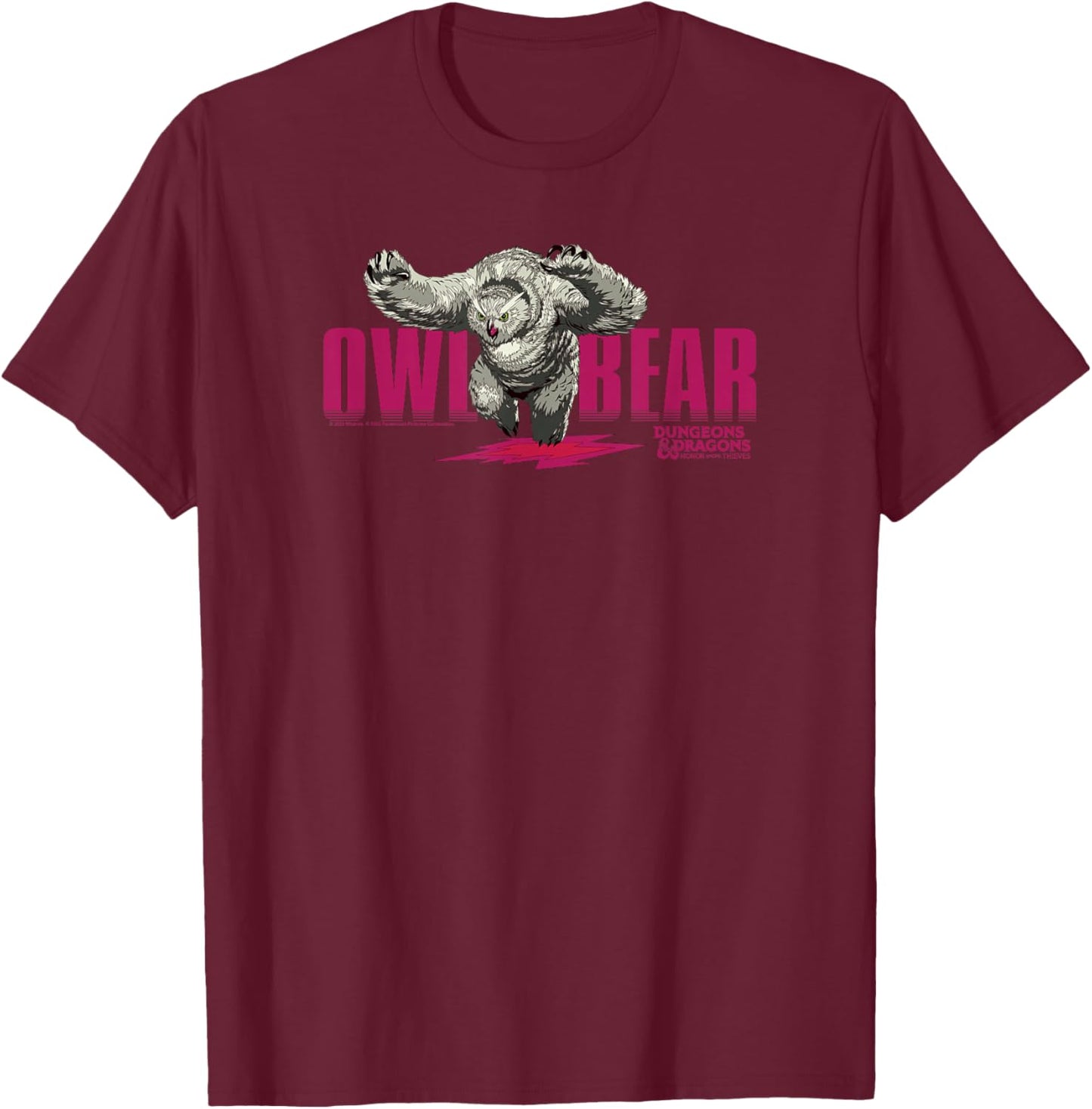 Dungeons & Dragons: Honor Among Thieves Owlbear Center Logo T-Shirt - T-Shirt | Maroon